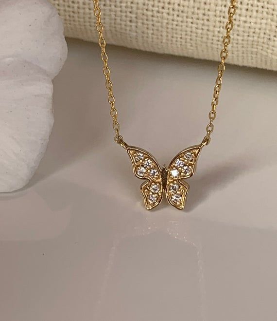 Butterfly Pendant Necklace in 14k Yellow GoldMetal.......... 14k yellow gold Pure gold / not  plated  *—Dainty Necklace Chain Included.—-Finish..........polish —lobster clasp closure —-Shiny pendant  —diamond weight..0.32CT—G color - VS1 quality Available sizes.....16, 18, 20, inches longAvailable in 14k rose gold and white gold too. Fine Jewelry Rose Gold Butterfly Charm, 14k Gold Jewelry With Silver Butterfly Charm, Silver 14k Gold Jewelry With Butterfly Charm, 14k Yellow Gold Necklace With Butterfly Charm, Yellow Gold Diamond Necklace With Butterfly Charm, 14k White Gold Jewelry With Butterfly Charm, Delicate Yellow Gold Necklace With Butterfly Charm, Elegant White Gold Jewelry With Butterfly Charm, Elegant Gold Plated Necklace With Butterfly Charm