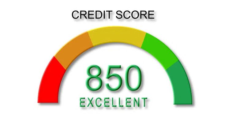 a speedometer with the words credit score and an excelent on it's side