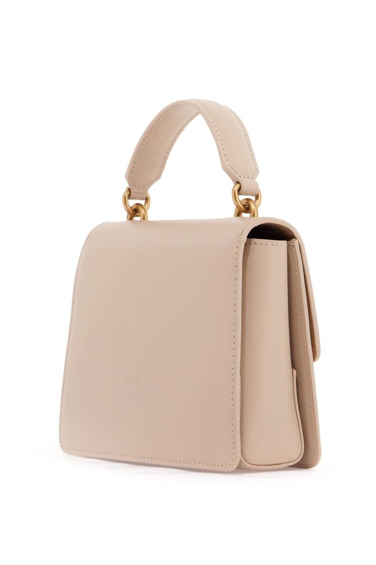 Here's a chic little bag that's perfect for the minimalist in you. It's crafted with an eye for detail, from the iconic bird buckle to its luxurious interior. Plus, it can go from handheld to shoulder in a snap. Made from 100% leather Iconic Love Birds diamond cut metal buckle Suede microfiber interior with both open and zippered pockets Adjustable and detachable shoulder strap Antiqued gold-finished metalware | Pinko Women's Love One Top Handle Mini Light Bag in Neutro | 100071A0F1 Elegant Soft Leather Flap Bag, Mini Light, Adjustable Bag, Love Birds, Metal Buckles, Diamond Cut, Womens Tote Bags, Antique Gold, Mini Bag