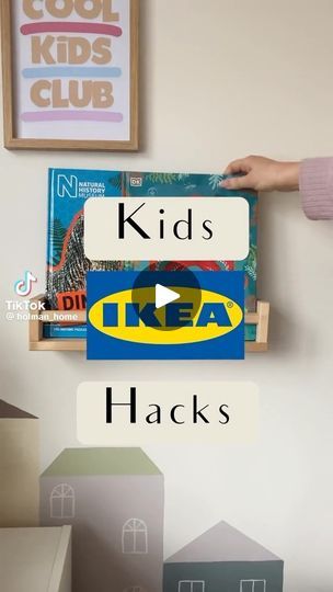 a child's hand is holding up a sign that says kids idea hacks