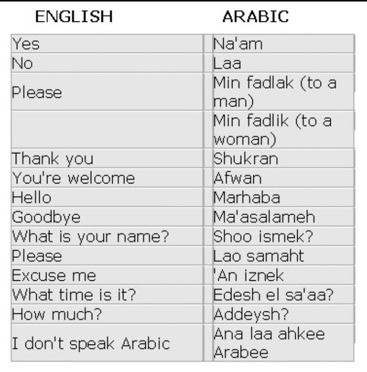 two different types of english and arabic