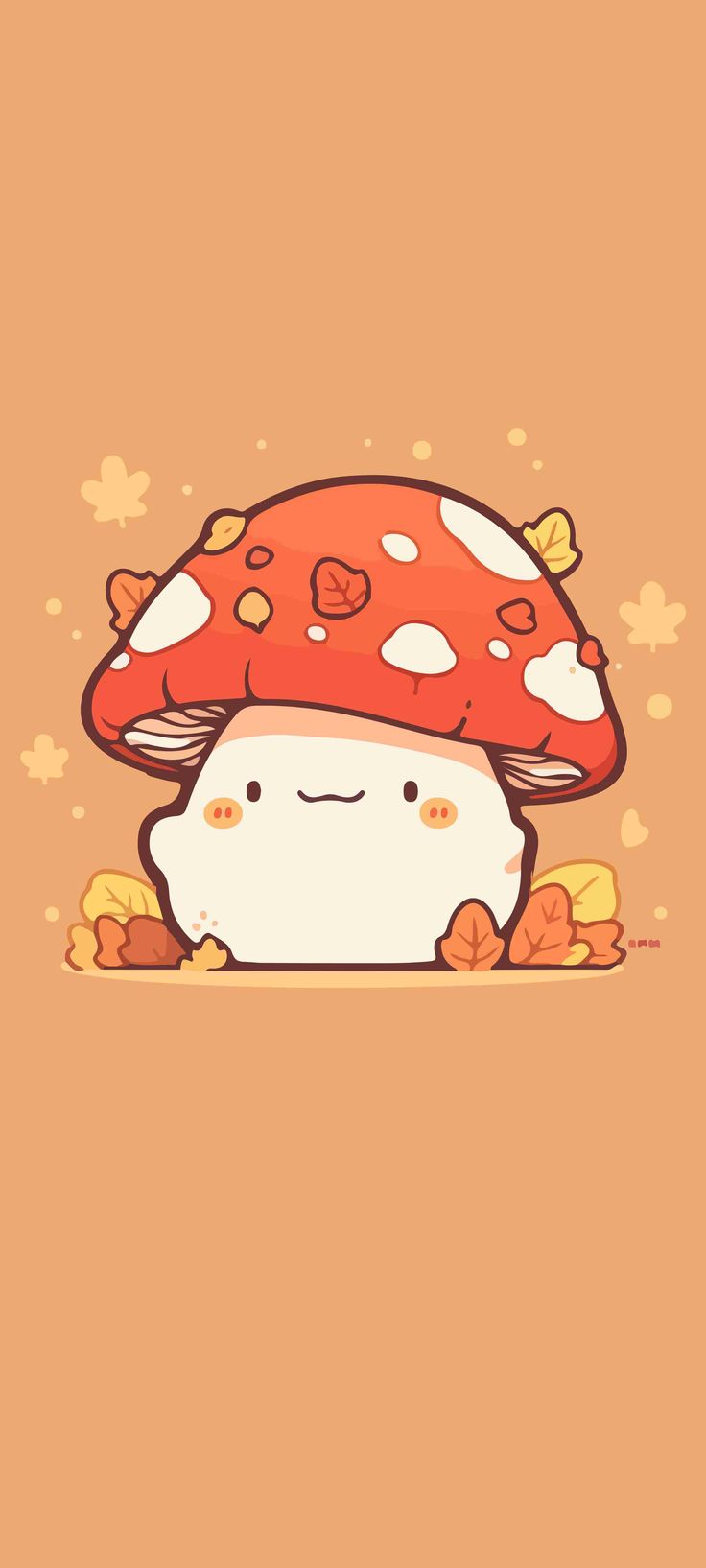 a cartoon mushroom is sitting on the ground