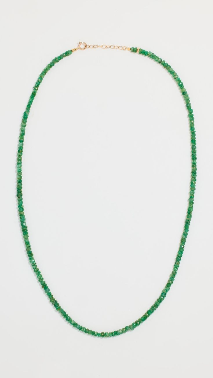 Fast Free Shipping & Free Returns on JIA JIA May Emerald Beaded Necklace at Shopbop. Shop new arrivals from JIA JIA at Shopbop.com Green Briolette Emerald Necklace For Formal Occasions, Formal Green Briolette Emerald Necklace, Formal Briolette Green Emerald Necklace, Green Briolette Emerald Necklace, Single Strand Emerald Necklace For Formal Occasions, Formal Emerald Necklace With Round Gemstone Beads, Emerald Single Strand Jewelry With Round Beads, Emerald Faceted Beaded Necklaces, Emerald Rondelle Faceted Beads Jewelry