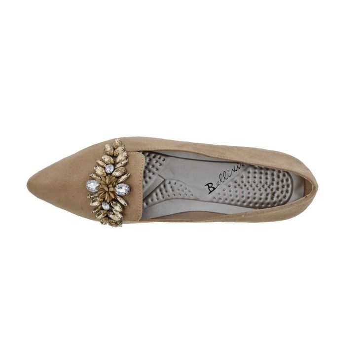 A soft finish and toe ornament is sure to turn heads. Accent your ensemble in chic flair with the Fabulous flat from Bellini. Synthetic UpperSlip-onPointed ToeSynthetic Lining1” Block HeelFaux Leather Sole Elegant Pointed Toe Flats For Party, Elegant Fitted Slip-on Flats, Elegant Fitted Flats For Party, Elegant Party Flats, Beige Pointed Toe Slip-on Flats For Formal Occasions, Beige Pointed Toe Flats For Formal Fall Occasions, Elegant Flats With Flat Heel, Formal Beige Pointed Toe Flats For Fall, Elegant Low Heel Flats With Metal Feet