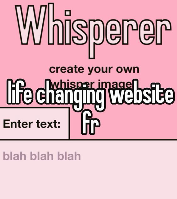 a pink background with the words whisperer create your own life changing website f r