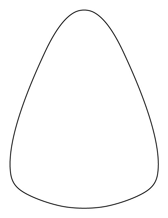 a line drawing of a pear on a white background, with the outline outlined in black