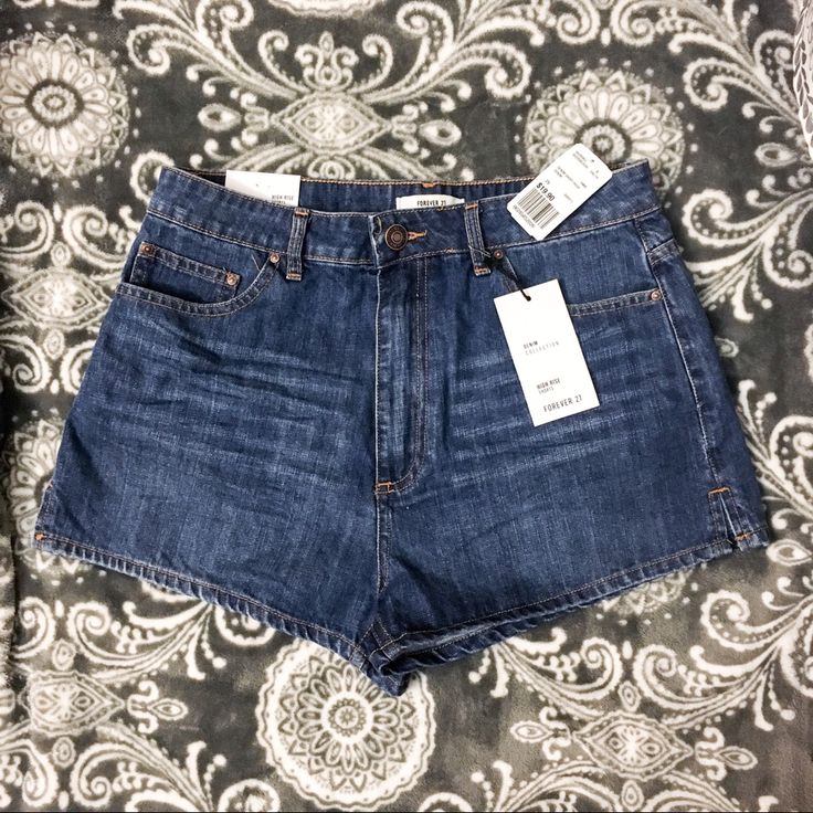 Denim Collection High Rise Shorts Forever 21 Medium Wash High-waisted Shorts, Forever 21 High-waisted Blue Jean Shorts, Trendy High-waisted Dark Wash Jean Shorts, Forever 21 Medium Wash Shorts, Forever 21 Medium Wash High-waisted Jean Shorts, Forever 21 High Waist Cotton Jean Shorts, Forever 21 High Rise Denim Shorts, Forever 21 Medium Wash Jean Shorts, Forever 21 High-rise Cotton Jean Shorts