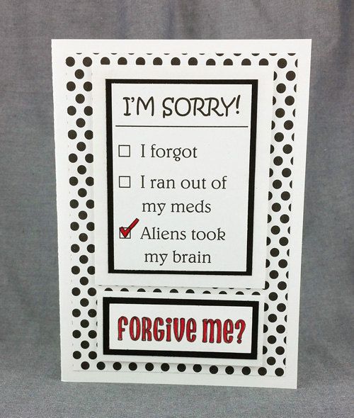 i'm sorry card for someone who is about to have trouble with their brain