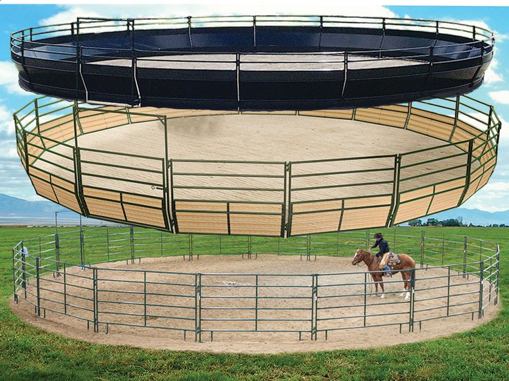 a person riding a horse in front of a large round structure on top of a field