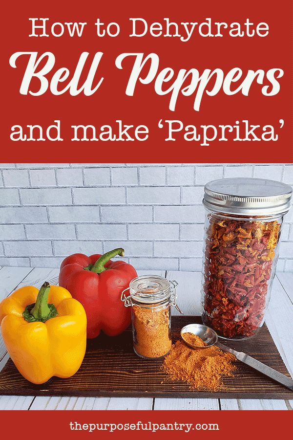 how to dehydraate bell peppers and make bell pepper powder with free recipe sheet