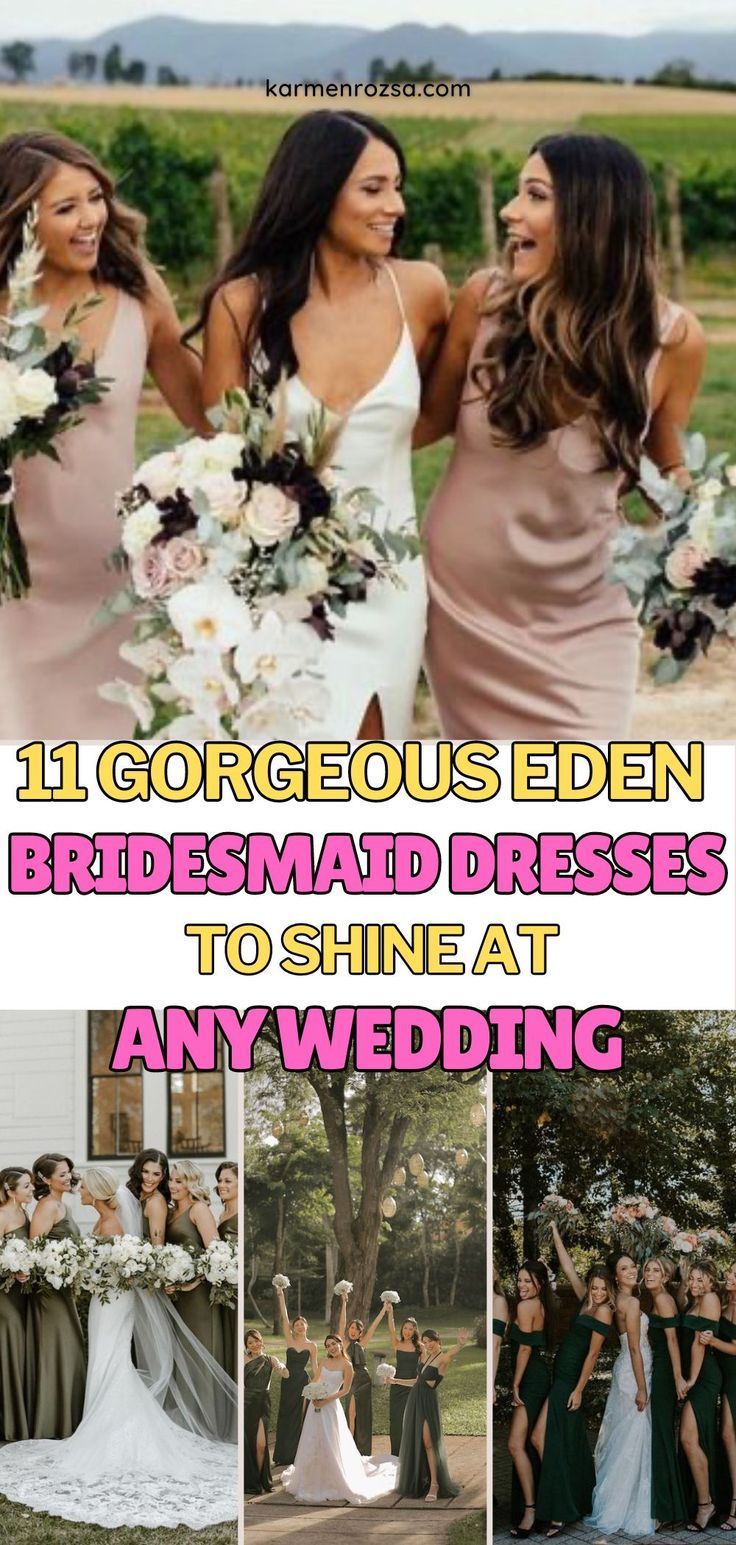 11 Gorgeous Eden Bridesmaid Dresses to Shine at Any Wedding. Explore breathtaking designs that capture the essence of ethereal DTI, perfect for ensuring your wedding day photos are flawless. These dresses are must-haves for a truly stunning bridal party look. Cranberry Bridesmaid Dresses, Mulberry Bridesmaid Dresses, Pretty Bridesmaid Dresses, Winter Bridesmaids, Winter Bridesmaid Dresses, Bridesmaid Dresses Boho, Wedding Day Photos, Affordable Bridesmaid Dresses, Burgundy Bridesmaid Dresses