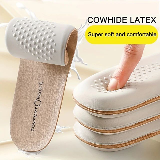 1Pair Leather Latex Sports Insole Cowhide Insoles For Shoes Arch Support Shoe Pads Shock Absorbing Plantar Fasciitis Template Inserts 2023 - US $9.99 Arch Support Shoes, Heel Grips, Shoe Inserts, Breathable Shoes, Shoe Insoles, Comfortable Heels, Shoe Care, Arch Support, Types Of Shoes