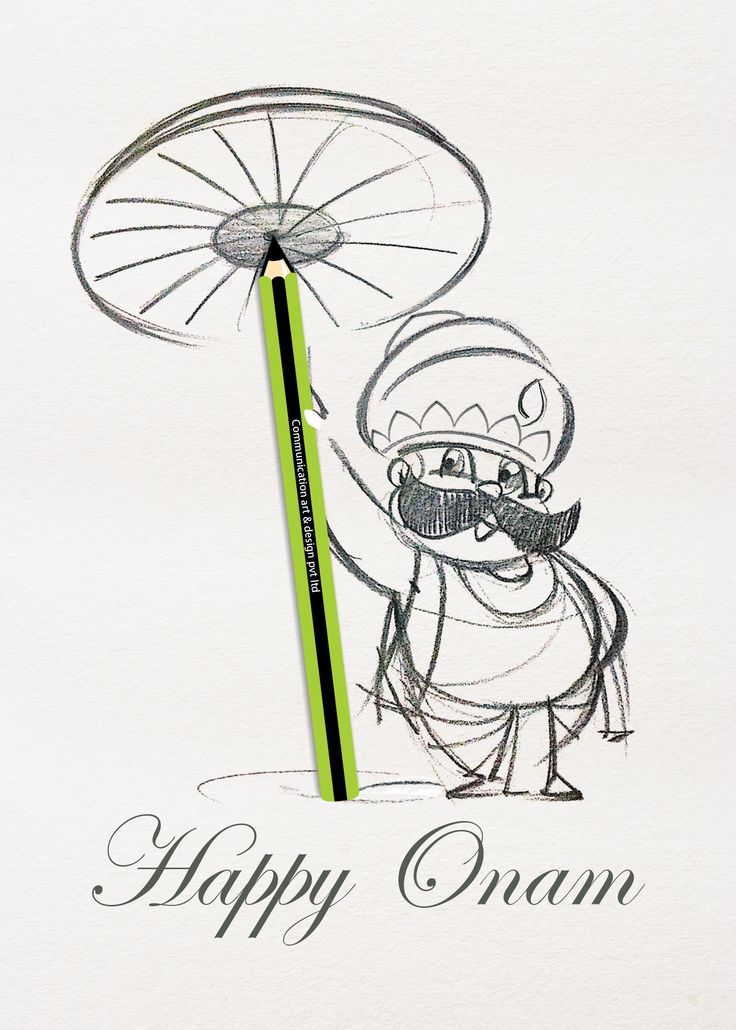 a drawing of a man holding an umbrella with the words happy organ written on it