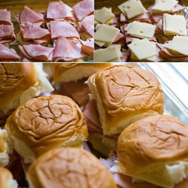 ham and cheese sliders are being prepared for the oven, then put in the freezer