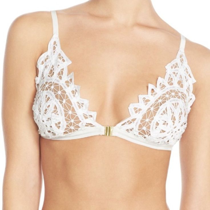 New With Tags, For Love And Lemons White Embroidered Lace Bralette With A Tan Lining In Size Small. Details: Bralette Front Clasp Closure Gold Hardware Hand Wash Cold Lay Flat To Dry Velvet Band Pink Winter Coat, White Lace Bralette, Grey Scarf, Small Details, Pajama Set Women, Set Women, For Love And Lemons, Lace Bralette, Embroidered Lace