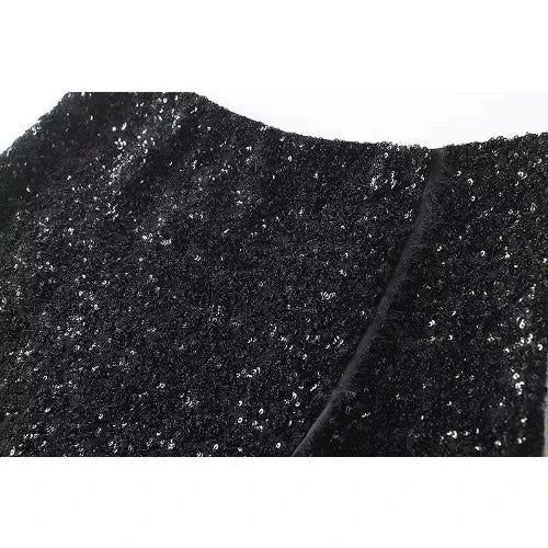 Style: Black Sequin Mini Dress SkirtItem Types: Mini skirt dress for women, black sequin skirt, mini sequin skirt, mini skirts for ladiesLength: Above Knee, MiniFit Type: Regular FitSilhouette: StraightWaistline: EmpirePattern Type: SolidElasticity: Slight Material: Polyester Sequin Pencil Mini Skirt For Party, Winter Sequin Skirt For Night Out, Glamorous Black Sequined Mini Skirt, Black Fitted Mini Skirt With Contrast Sequin, Elegant Mini Skirt With Contrast Sequin, Black Holiday Skirt For Night Out, Party Pencil Mini Skirt, Black Mini Skirt With Contrast Sequin For Party Season, Glamorous Black Mini Skirt With Contrast Sequin