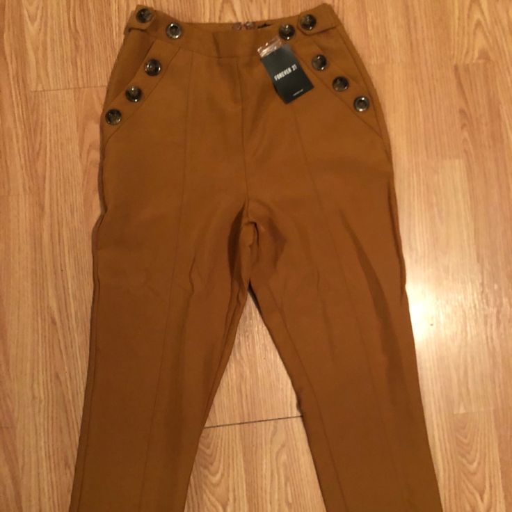 Forever 21 Ankle Pants In The Color Camel Size:Small Never Worn, Tags Still Intact Forever 21 Wide Leg Pants For Fall, Fall Forever 21 Straight Leg Bottoms, Trendy High Waist Capris For Workwear, Forever 21 High Waist Pants For Fall, Forever 21 High Waist Fall Pants, Forever 21 High-waist Fall Pants, Trendy Forever 21 Pants For Fall, Forever 21 Trousers For Fall, Chic Fall Bottoms From Forever 21