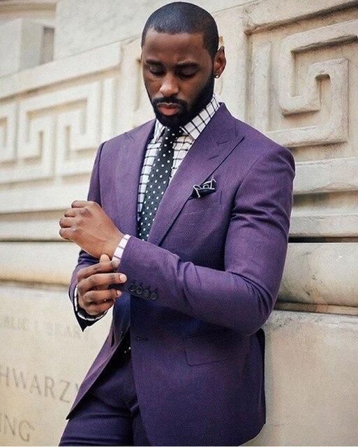 Groomsmen Tuxedos, Purple Suit, Dark Blue Suit, Purple Dress Shirt, Prom Tuxedo, Shoes Fall, Dark Skin Men, Purple Suits, Groom Tuxedo