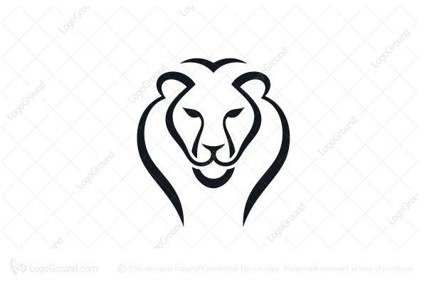 a lion head logo for sale on the market line, suitable to be used as an emblem