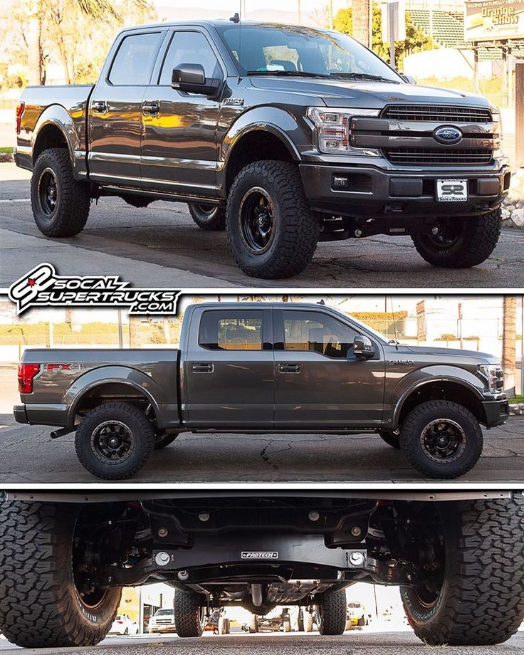 two pictures of the same truck in different stages, one is gray and the other is black