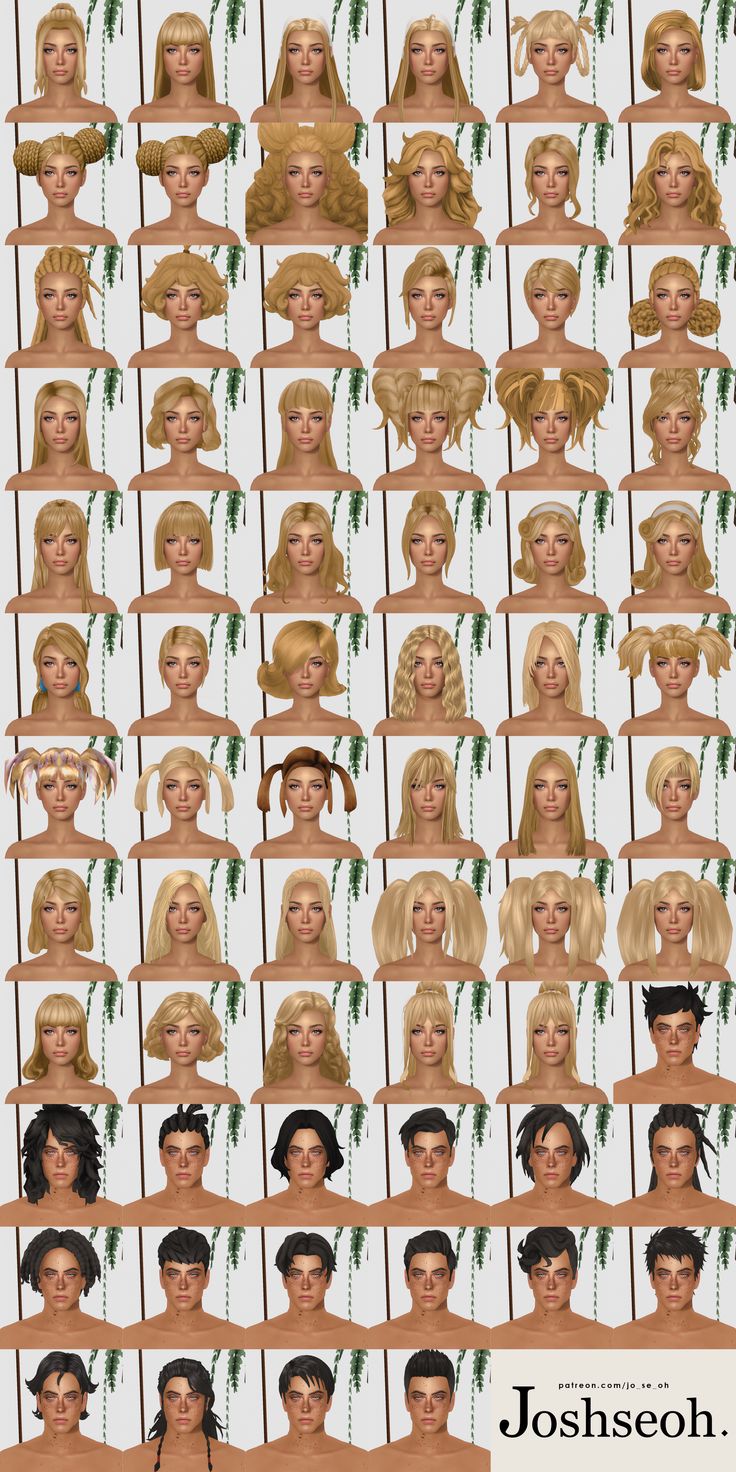 the poster shows many different types of women's hair