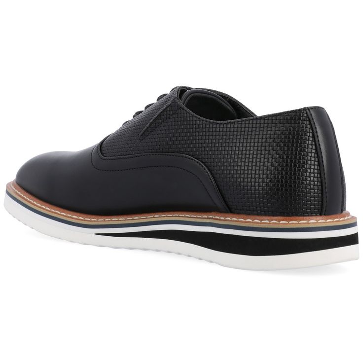 The Weber oxford from Vance Co. is as perfect for work as it is for the weekend. Their lightweight EVA outsole lace-up closure and vegan leather will give you the perfect fit. The 12 mm Tru Comfort Foam� massaging insole cushioned tongue and elastic gusset will keep your feet comfortable all day. Black 13, Shoe Black, Dress Shoe, Thing 1 Thing 2, The Weekend, Black Shoes, Vegan Leather, Dress Shoes, Oxford