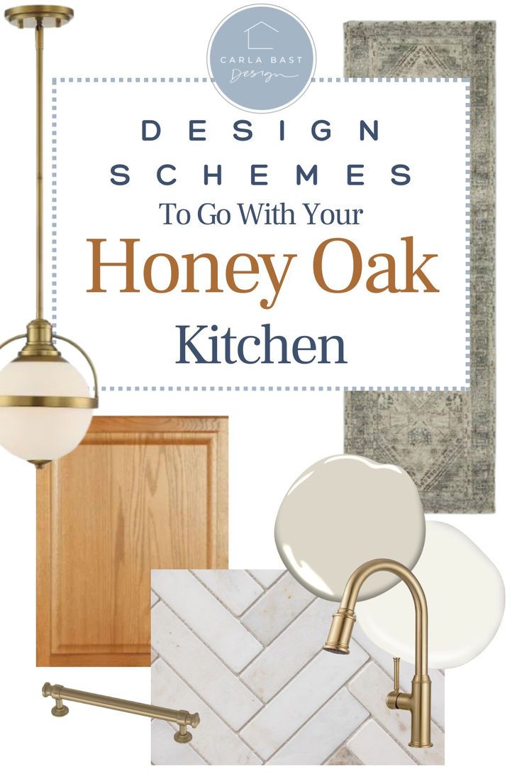 Update Your Honey Oak Kitchen Without a Major Reno! Light Wood Kitchen Cabinets Gold Hardware, Wood To White Cabinets, Honey Oak Cabinet Black Counter, Modern Farmhouse Kitchen With Oak Cabinets, Herringbone Backsplash Oak Cabinets, Wood Uppers White Lower Cabinets, Neutral Kitchen With Oak Cabinets, 2 Tone Kitchen Cabinets Wood And Paint, White Cabinets Oak Trim