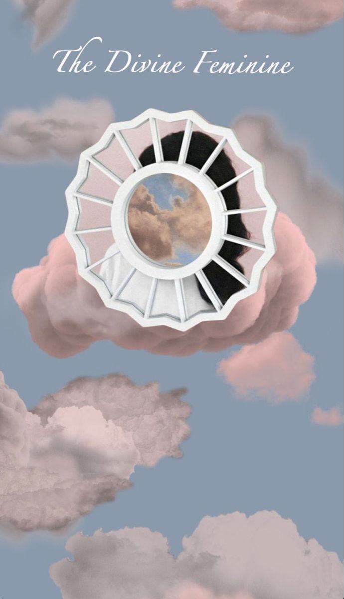 the divine feminine book cover with clouds in the sky