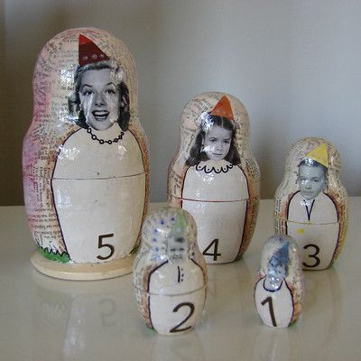 a group of ceramic figurines sitting on top of a table