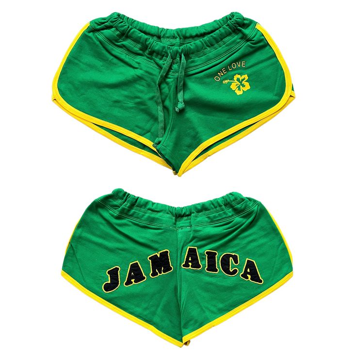 Green Jamaica Onelove Shorts - Etsy Trendy Athletic Shorts With Built-in Shorts For Leisure, Green Cotton Bottoms With Built-in Shorts, Cute Cotton Pajama Shorts With Relaxed Fit, Cotton Jean Shorts With Built-in Shorts For Streetwear, Trendy Stretch Cotton Athletic Shorts, Fitted High-waisted Cotton Pajama Shorts, Cotton Jean Shorts For Summer Streetwear, Spring Sporty Cotton Pajama Shorts, Comfortable Cotton Athletic Shorts For Summer