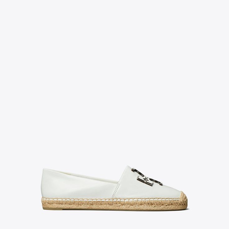 A timeless warm-weather shoe, crafted in soft leather. The Ines Espadrille features a double-stacked leather logo and a jute platform. Pair with jeans or a dress for a classic seasonal style.Crafted in partnership with a Leather Working Group-certified tannery, supporting high standards in leather manufacturing and chemical management. Classic Leather Espadrilles With Woven Sole, Classic Leather Espadrilles For Spring, Classic Espadrilles With Contrast Sole For Spring, Classic Spring Espadrilles With Contrast Sole, Chic Leather Espadrilles With Contrast Sole, Spring Leather Espadrilles With Rubber Sole, Leather Espadrilles With Rubber Sole For Spring, Classic Closed Toe Espadrilles For Spring, Classic Spring Closed Toe Espadrilles