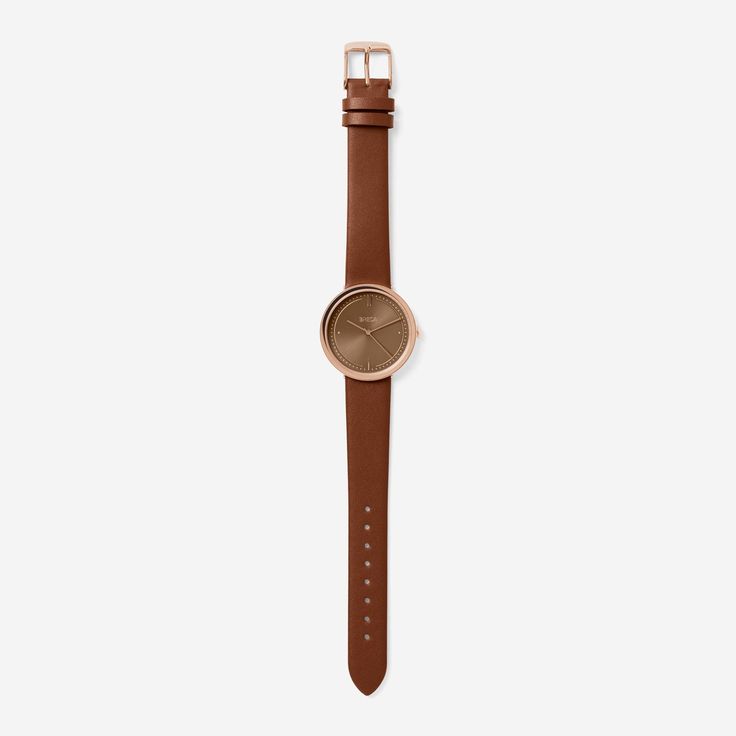 Agnes - Rose Gold/Brown – BREDA Agnes Martin, Rose Gold Brown, Brown Leather Watch, Woman’s Day, Watch Movement, Watch Sale, Make Time, Leather Band, Brown Gold