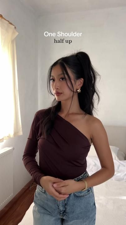 TikTok · Thanya Hair Guide For Dresses Neckline, Neckline Guide, High Ponytail Hairstyles, Hot Haircuts, Fall Hairstyles, Hair Guide, Long Hair With Bangs, Everyday Hairstyles, The Outfit