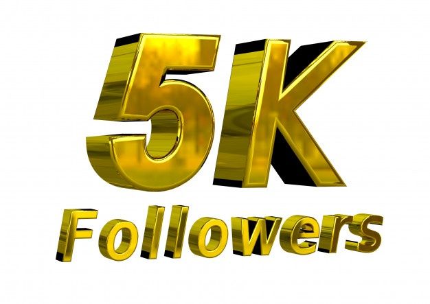 the number fivek followers is shown in gold