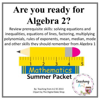 a poster with the words are you ready for algebra? and two pencils