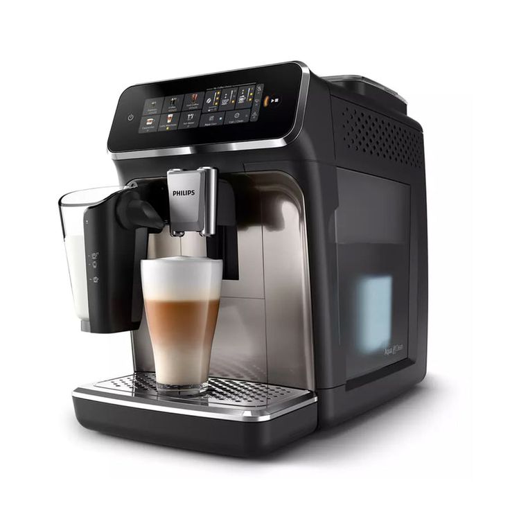 an espresso machine is shown on a white background