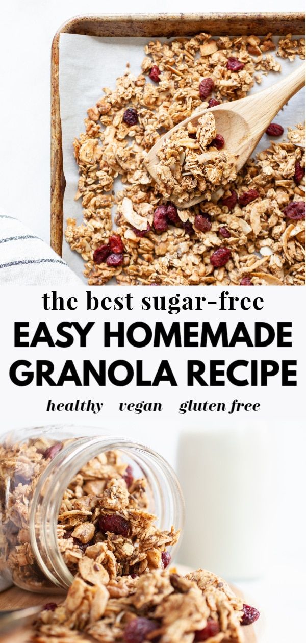 homemade granola recipe in a glass jar