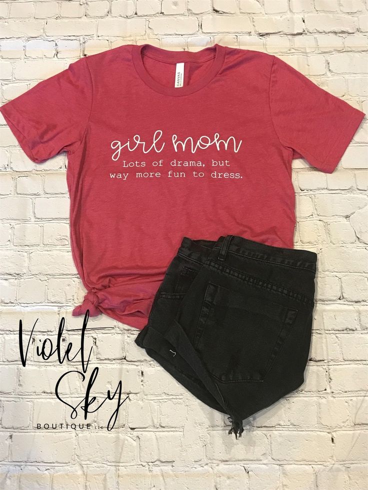 Girl Mom TopScreen print on Bella Canvas Material is - 52% Cotton 48% PolyesterFit is true to size Mom Of Girls Shirts, Thankful Sweatshirt, Girl Mom Shirt, Cricut Creations, Mom Tees, Girl Stuff, Girl Mom, Girl Gang, Cricut Explore