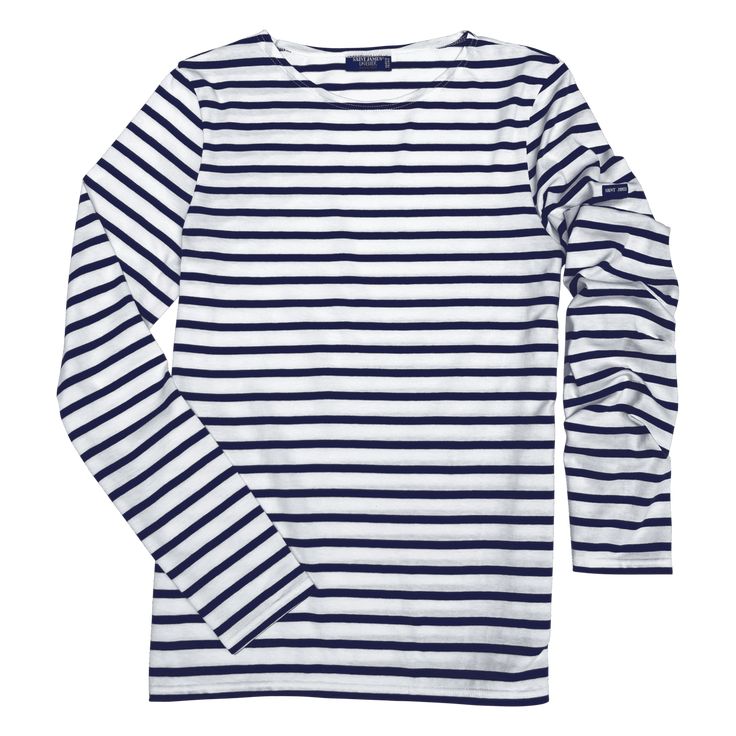 Light and versatile, the Breton striped shirt or marinière embodies a French state of mind. Its masculine straight fit around the waist and down the hips with full-length sleeves make it suitable for both men and women looking for a boyfriend fit. Perfect to bring in some French girl effortless style! Long Sleeve Tops With Striped Cuffs And Relaxed Fit, White Marine Style Long Sleeve Top, Classic Long Sleeve Tops With Vertical Stripes, Classic Navy Tops With Horizontal Stripes, Classic Striped Crew Neck Shirt, Marine Style Long Sleeve Cotton Tops, Relaxed Fit Long Sleeve Tops With Striped Cuffs, Fitted Cotton Tops With Striped Cuffs, Classic Crew Neck Tops With Striped Cuffs