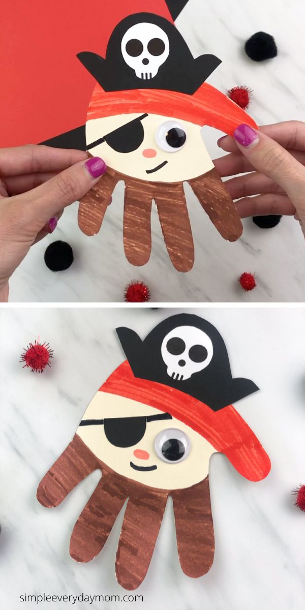 paper plate pirate hand puppets for kids to make with their hands and fingers, while they are