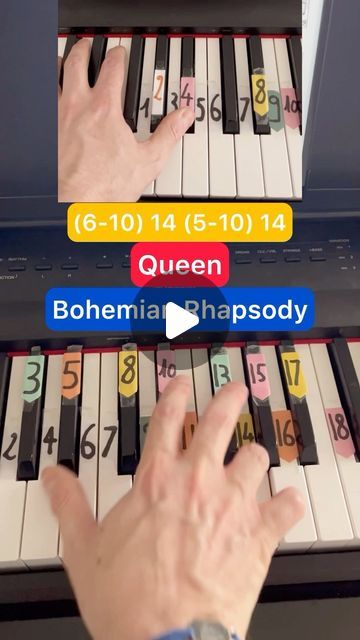 someone is playing the piano with their fingers and thumbnails in front of them