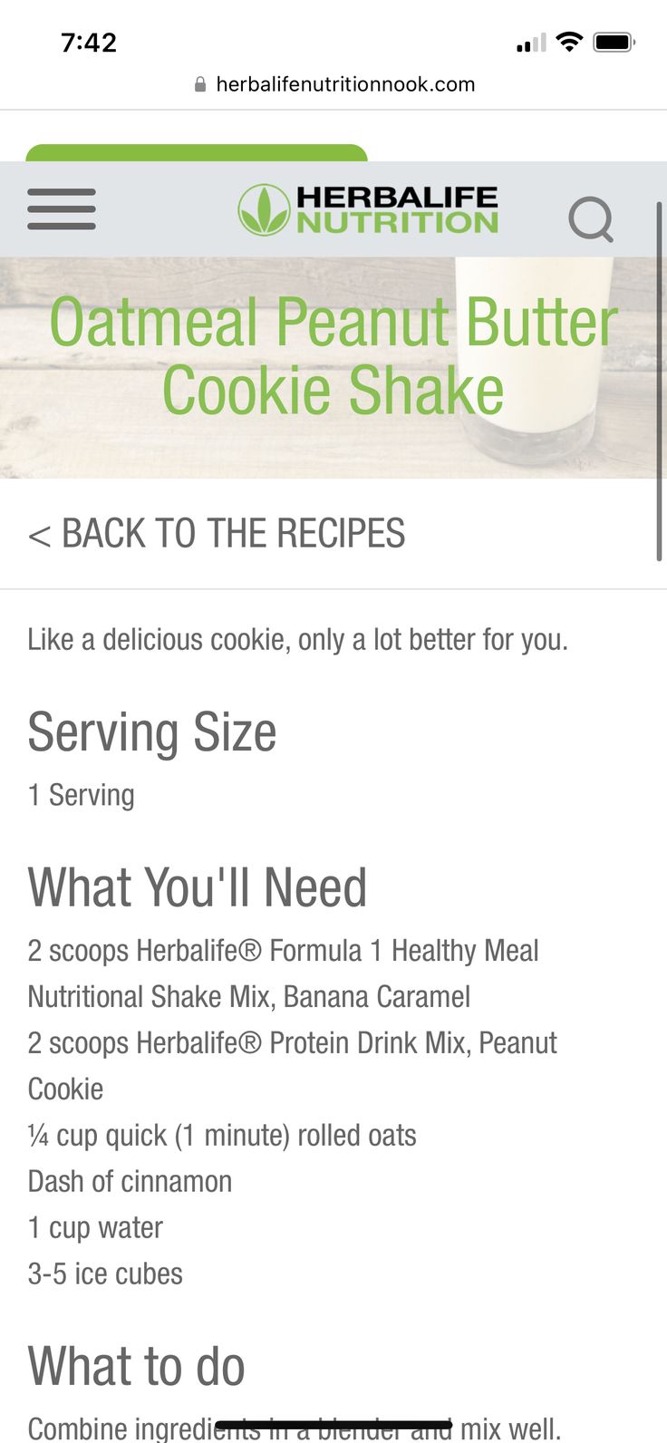 the recipe for oatmeal peanut butter cookie shake is displayed on an iphone