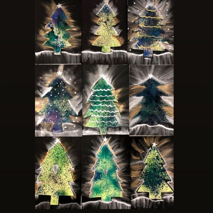 six different christmas trees are shown in this image