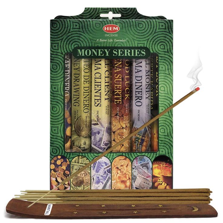 the incense sticks are lined up in a box