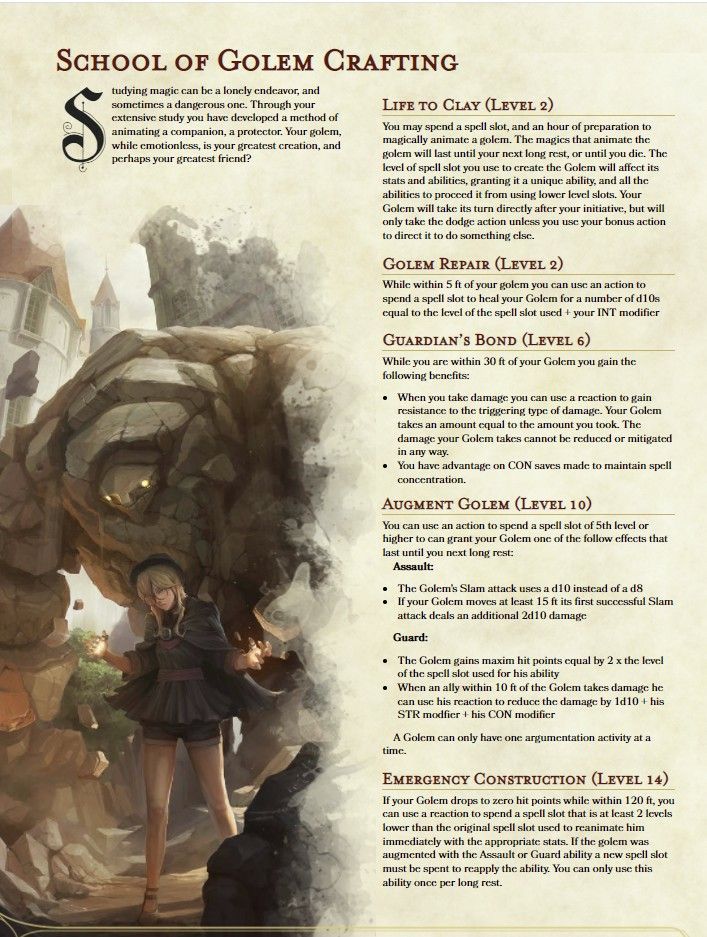 an article about the school of golem crafting