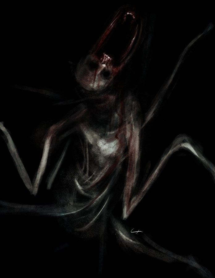 an image of a creepy creature in the dark