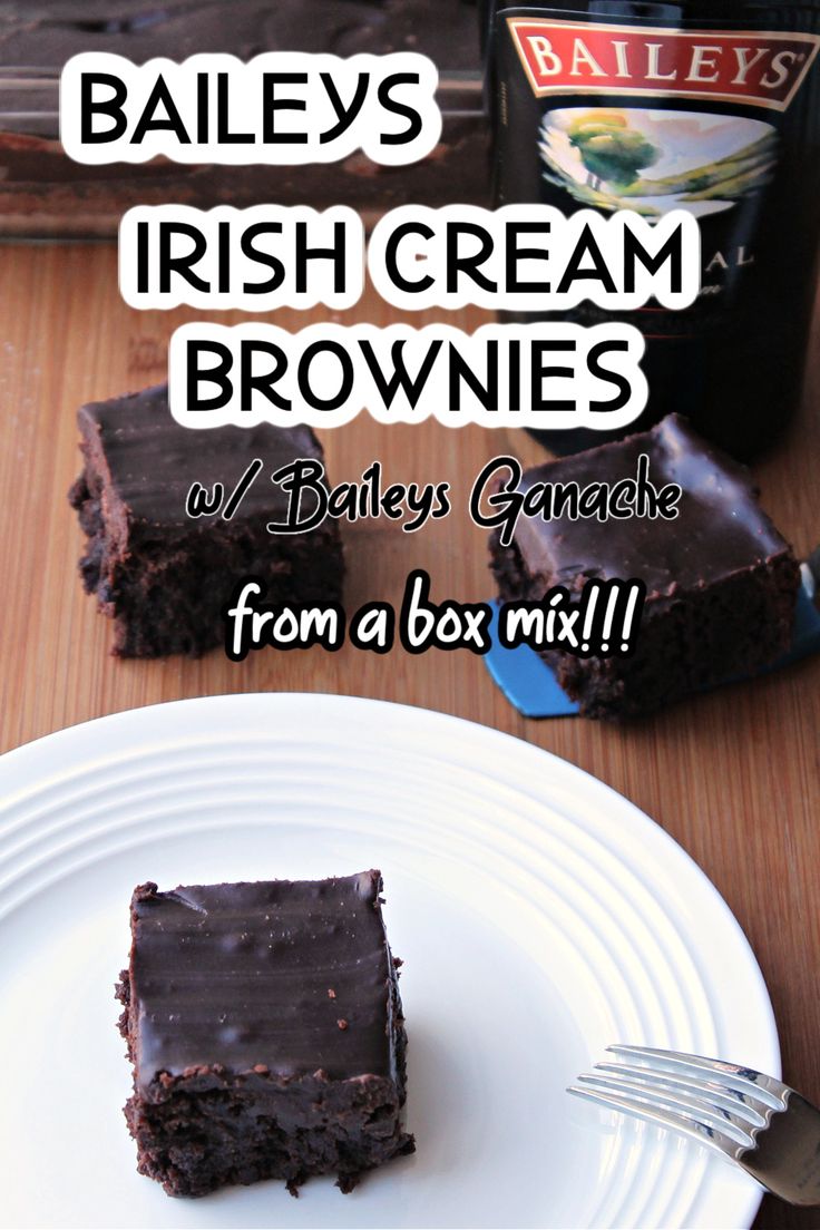 bailey's irish cream brownies with baileys ganache from a box mix