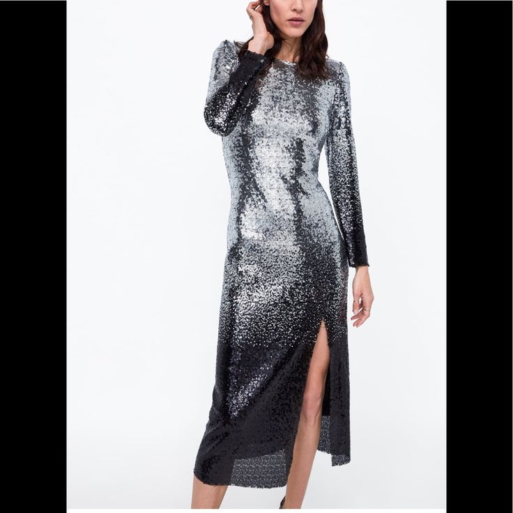 No Offers New With Tags Measurements Bust: 38” Total Length: 50.5” 0387/181 P692 Long Sleeve Midi Dress For Gala Party Season, Holiday Long Sleeve Midi Dress For Gala, Long Sleeve Midi Dress For Gala And Holiday, Metallic Midi Dress For Spring Evening, Glamorous Sequined Maxi Dress For Dinner, Sequin Maxi Dress For Dinner, Glamorous Sequined Midi Dress For Dinner, Long Sleeve Sequin Midi Dress For Dinner, Metallic Midi Cocktail Dress