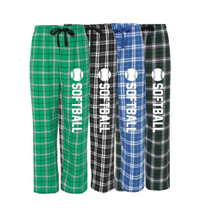 Softball Team Flannel Pajama Pants Our pajama pants come printed with Softball down the leg in white.  Select the color and size from the drop down menus.  Please include your name telephone number in the notes to seller section on the checkout page in case we have any questions.    Suggested conversion from Unisex to Women's Sizing: XXS 00/0 XS 0/2 S 2/6 M 8/10 L 10/12 XL 14/16 XXL 16/18 Features pockets, covered elastic waistband taping, longer length roomy cut. Constructed from super-soft 4oz Team Pajama Pants, Flannel Pjs, Boys Hockey, Pj Pant, Adult Pajamas, Flannel Pajama Pants, Softball Team, Flannel Pants, Pajama Pant