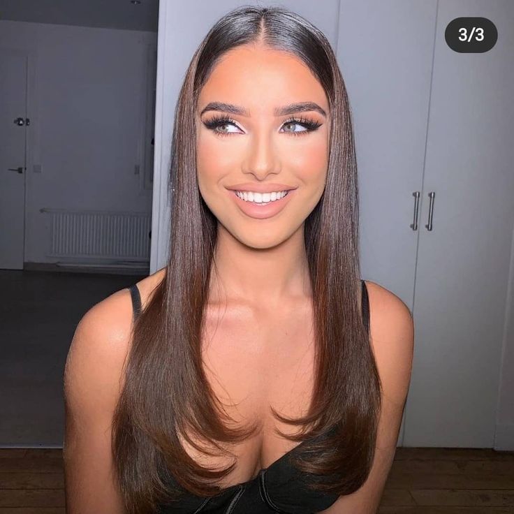 Prom Hair Styles Down Straight, Slick Front Bridal Hair, Front Pieces Tucked Back Hair, Hairstyle Front Pieces Pulled Back, Curled Hair With Front Pinned Back, Front Piece Slick Back Hair Down, Front Pieces Slicked Back, Formal Hair Straight, Prom Hairstyles Slick Back